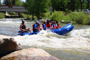a group of people rafting with pagosa adventure in pagosa springs, colorado