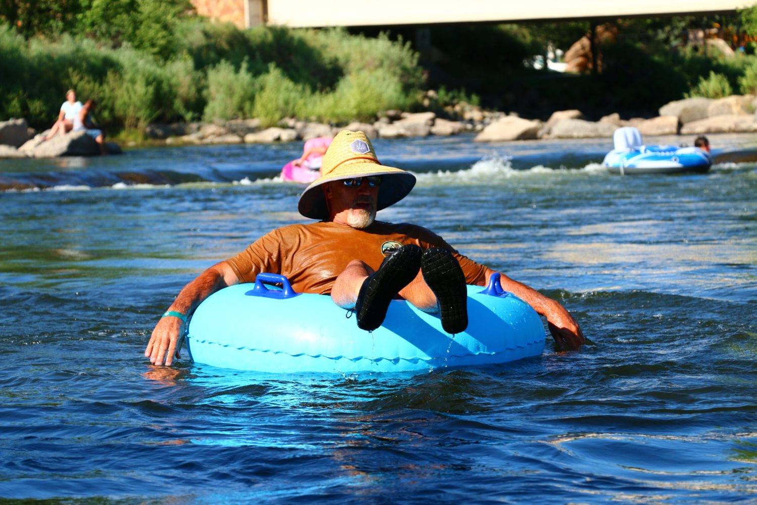 a man tubing on a the San Juan River Pagosa Adventure in Pagosa Springs, Colorado