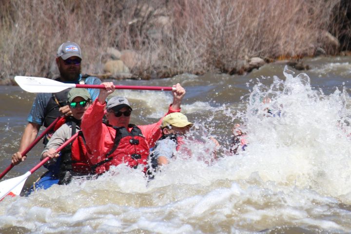 a group of people rafting with pagosa adventure in pagosa springs, colorado