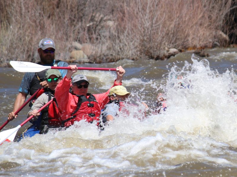 a group of people rafting with pagosa adventure in pagosa springs, colorado