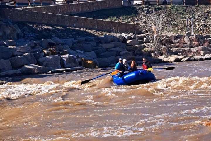 a group of people on a pagosa springs town run with pagosa adventure in pagosa springs, colorado