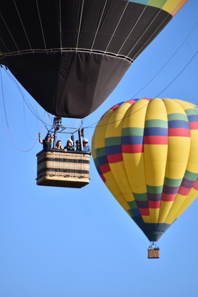 a large balloon in the air