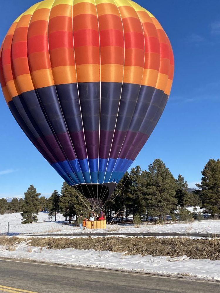 a large balloon in the sky