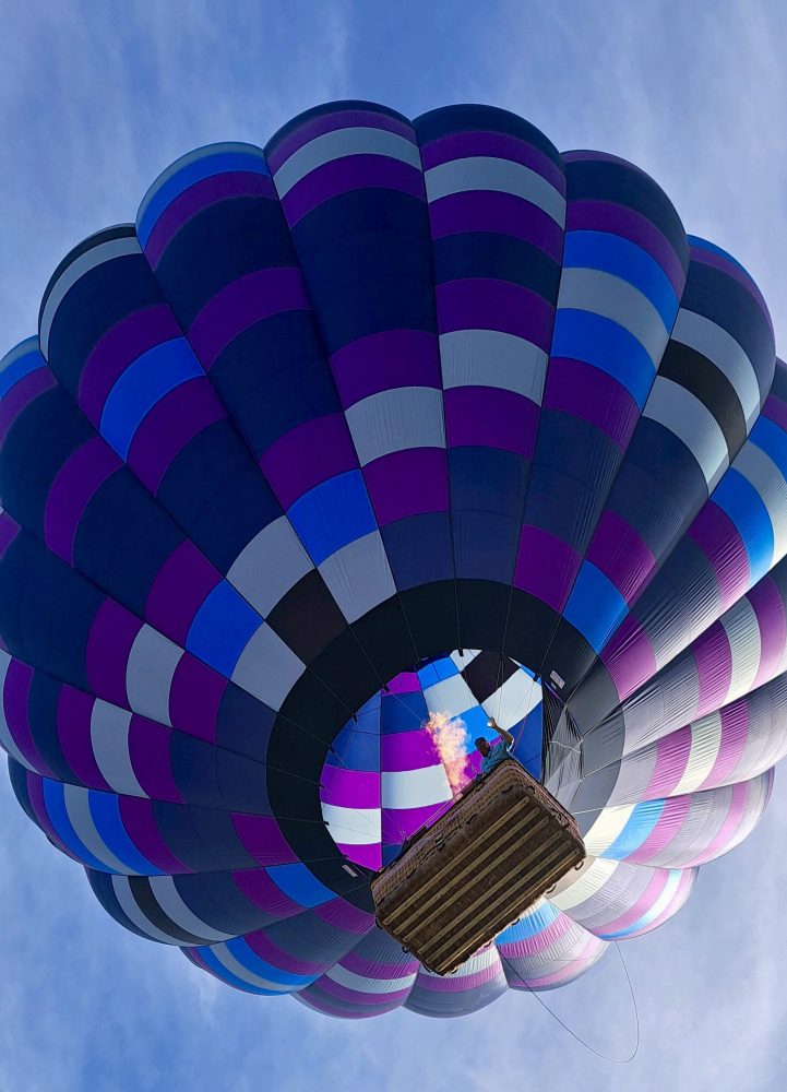 a large balloon in the air