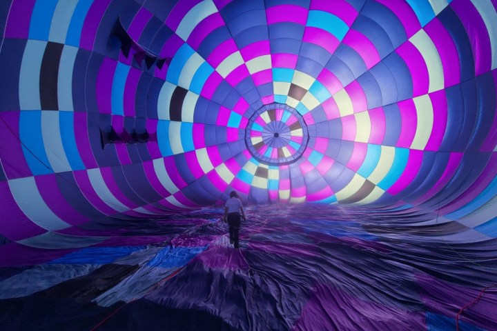 a close up of a colorful umbrella