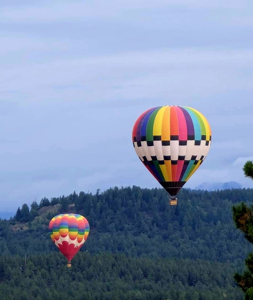 a large balloon in the air