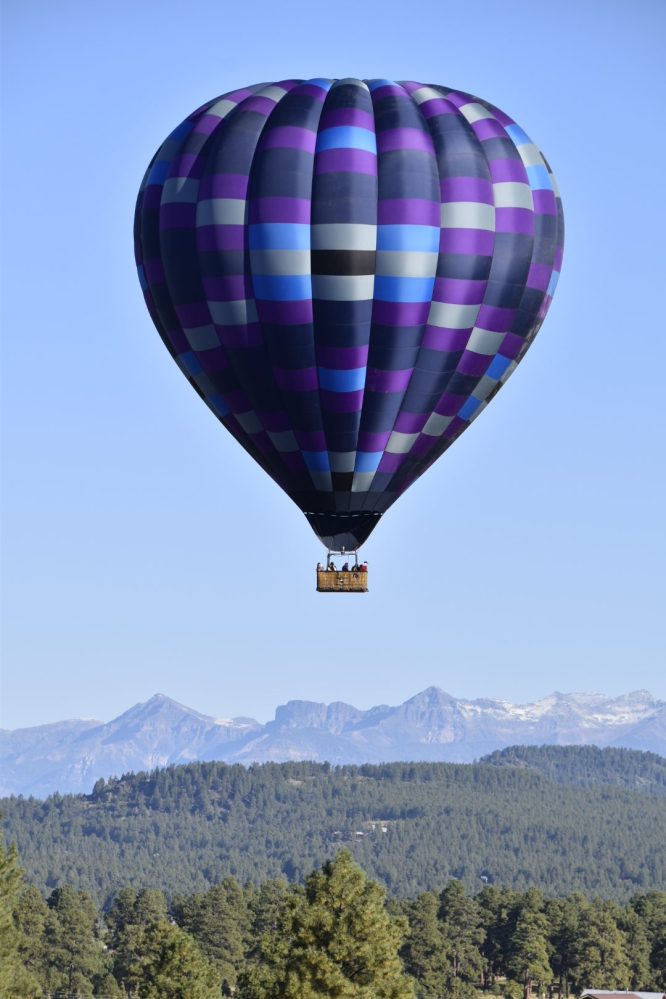 a large balloon in the air