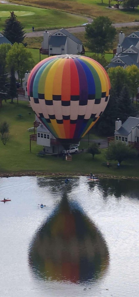 a large balloon in the sky