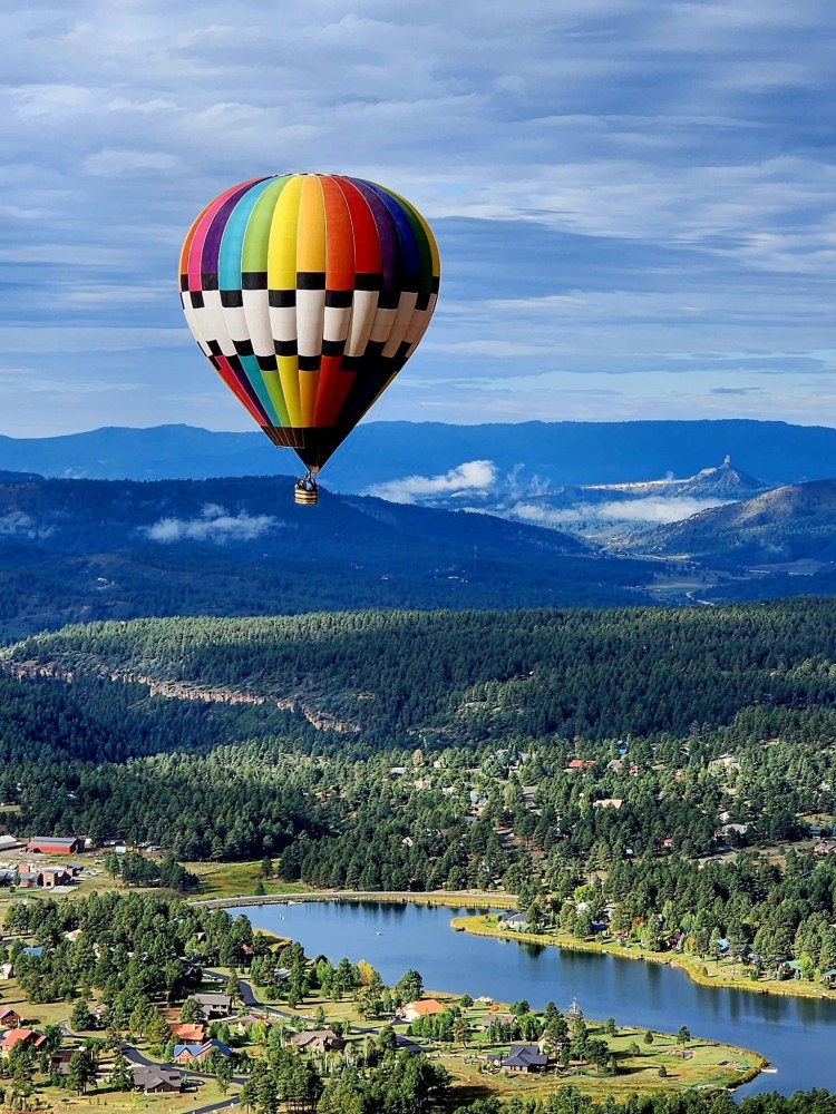 a large balloon in the sky