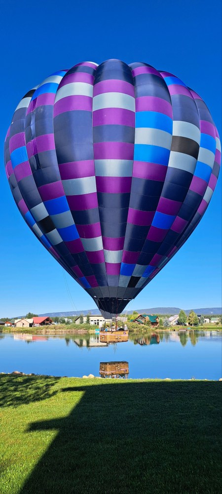 a large balloon in the air