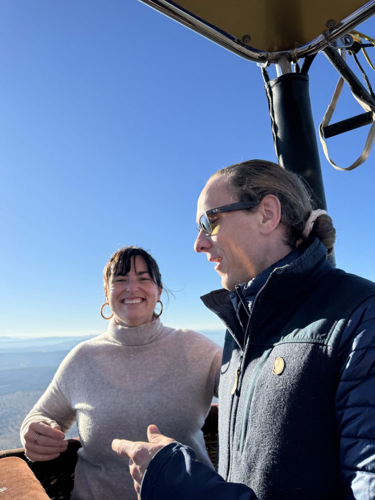 a man and a woman taking a selfie