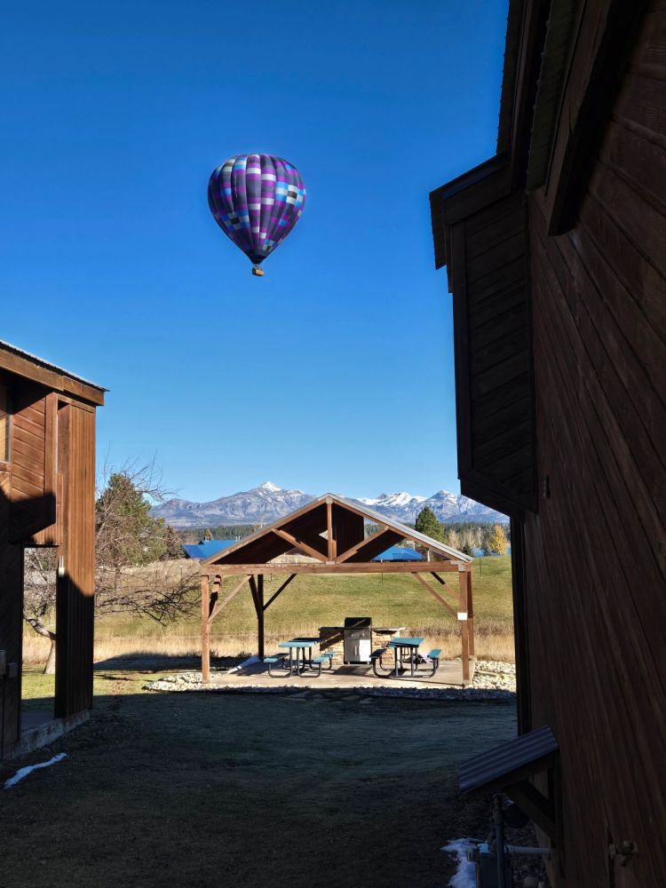 a large balloon in the sky