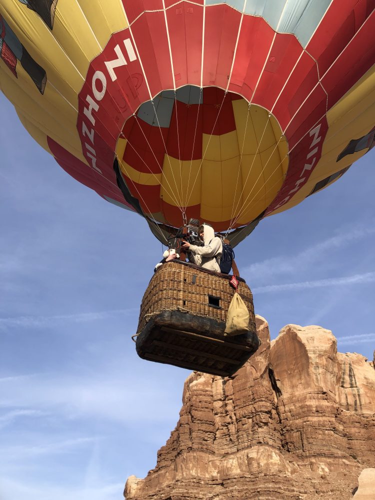 a large balloon in the sky