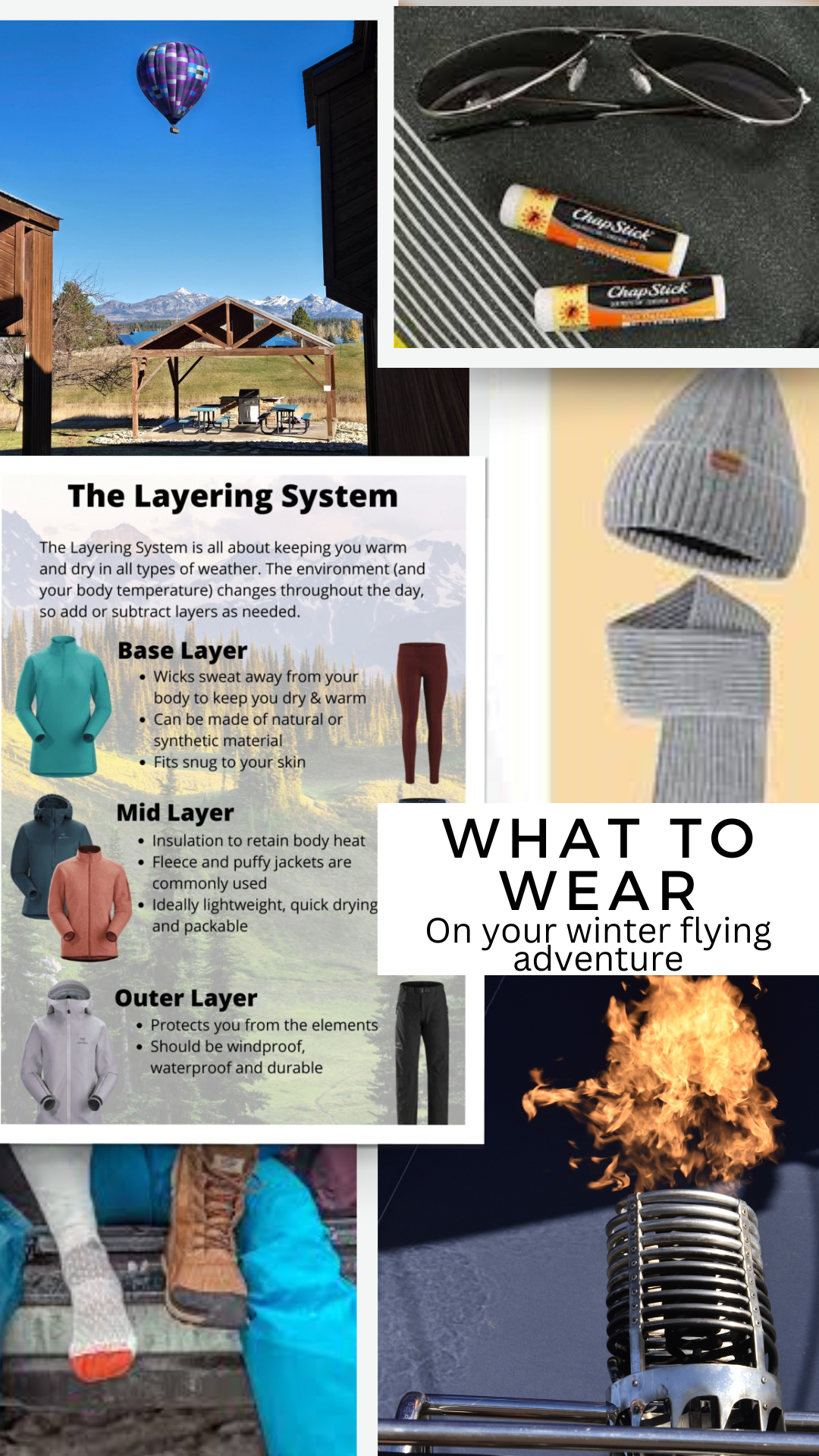 Neutral Autumn Collage Moodboard Instagram Story (Your Story) What to wear on your winter flying adventure