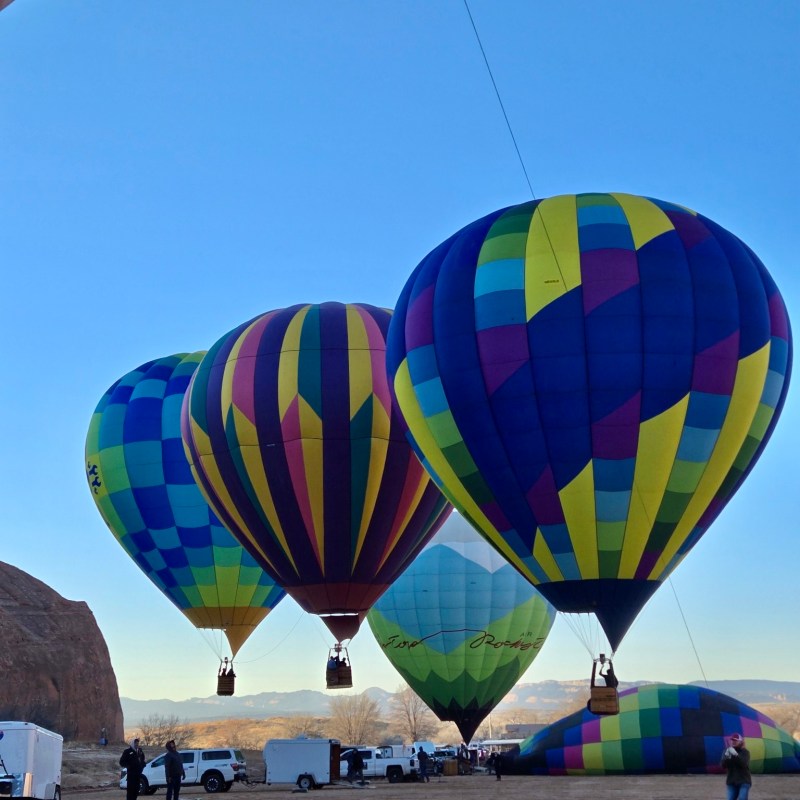 a large balloon in the air