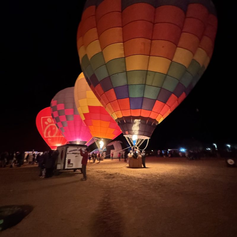 a large balloon in the air