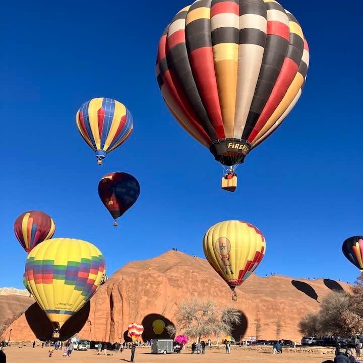 a large balloon in the air