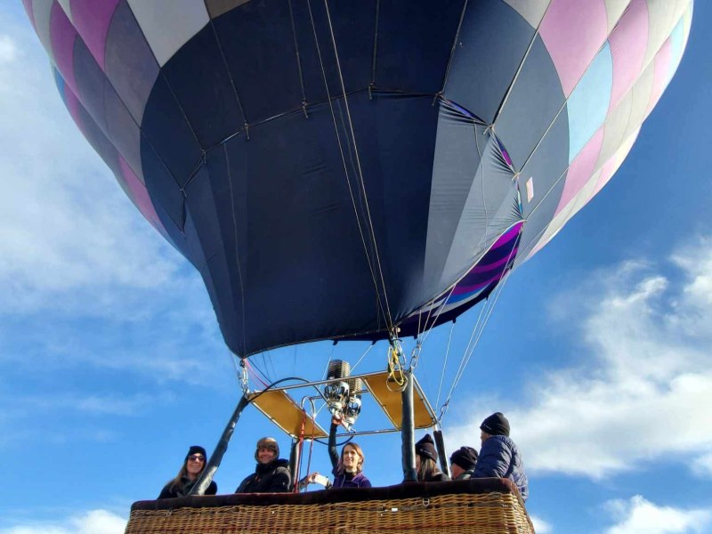 a large balloon in the air