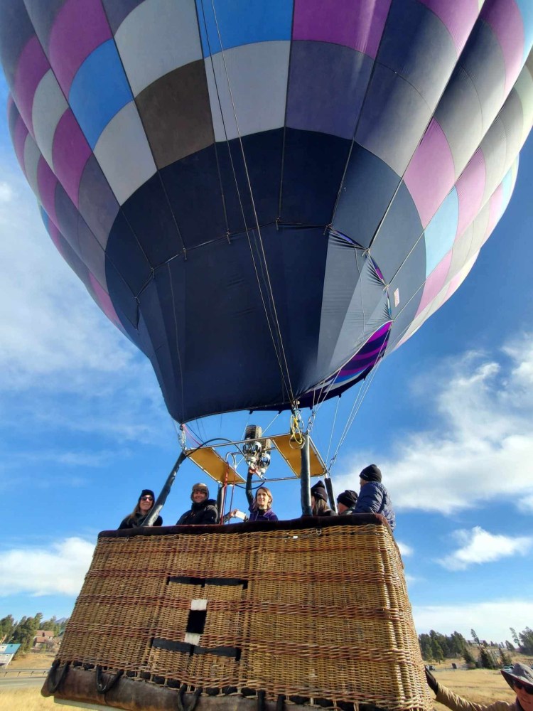 a large balloon in the air