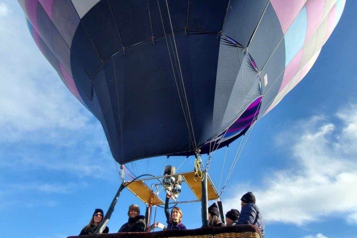 a large balloon in the air