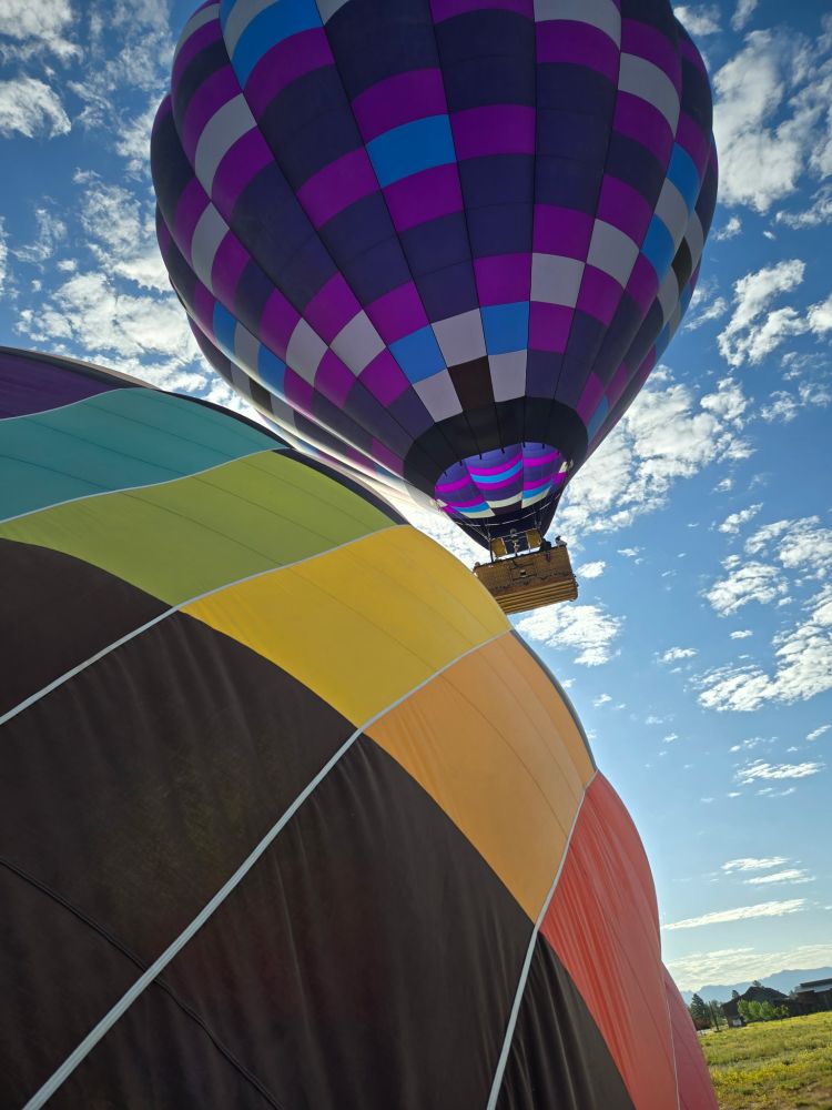 a large balloon in the air